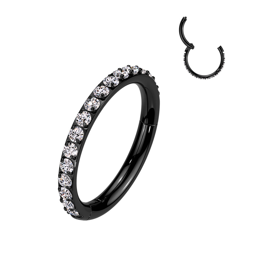 Ring With Outward Facing Pave CNC Set CZ