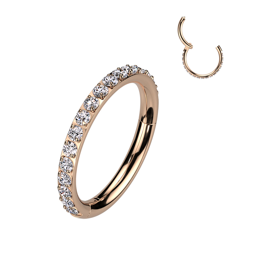 Ring With Outward Facing Pave CNC Set CZ