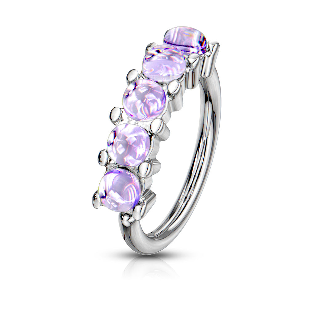 5 Illuminating Stones Lined Set All Bendable Hoop Cuff