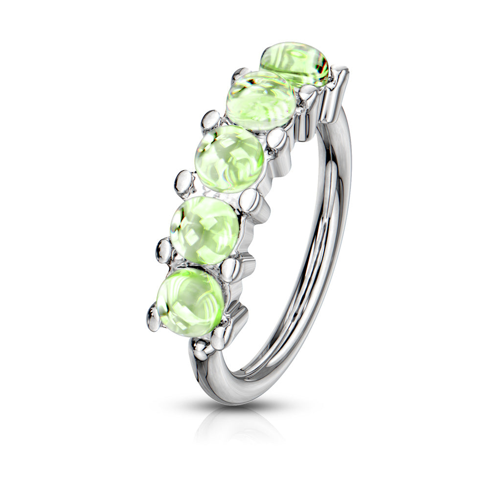 5 Illuminating Stones Lined Set All Bendable Hoop Cuff