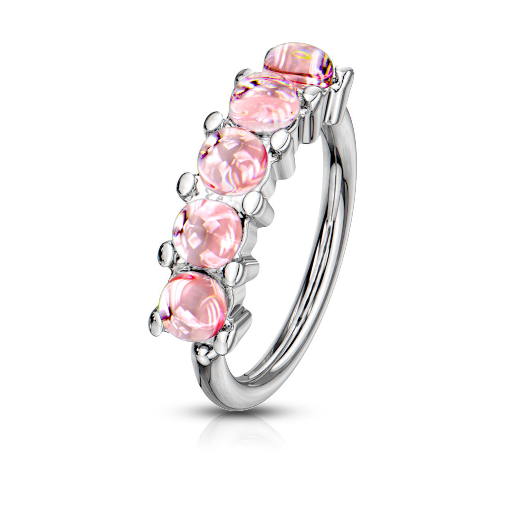 5 Illuminating Stones Lined Set All Bendable Hoop Cuff