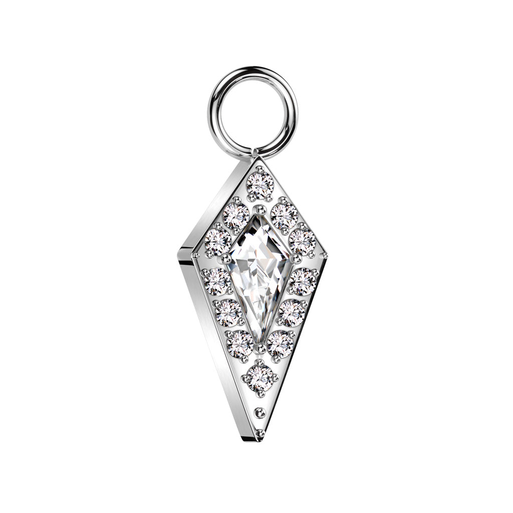 CZ Pave Spear Charm