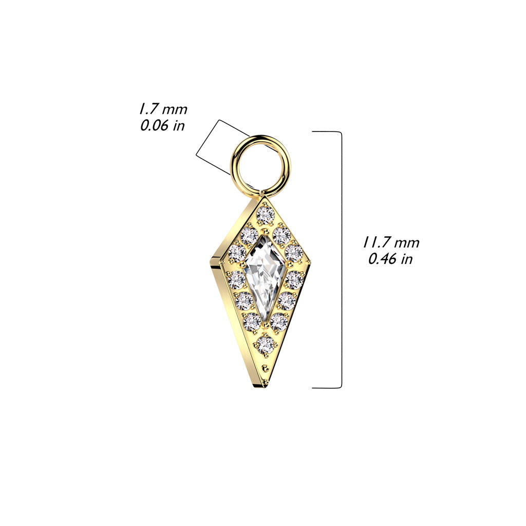 CZ Pave Spear Charm
