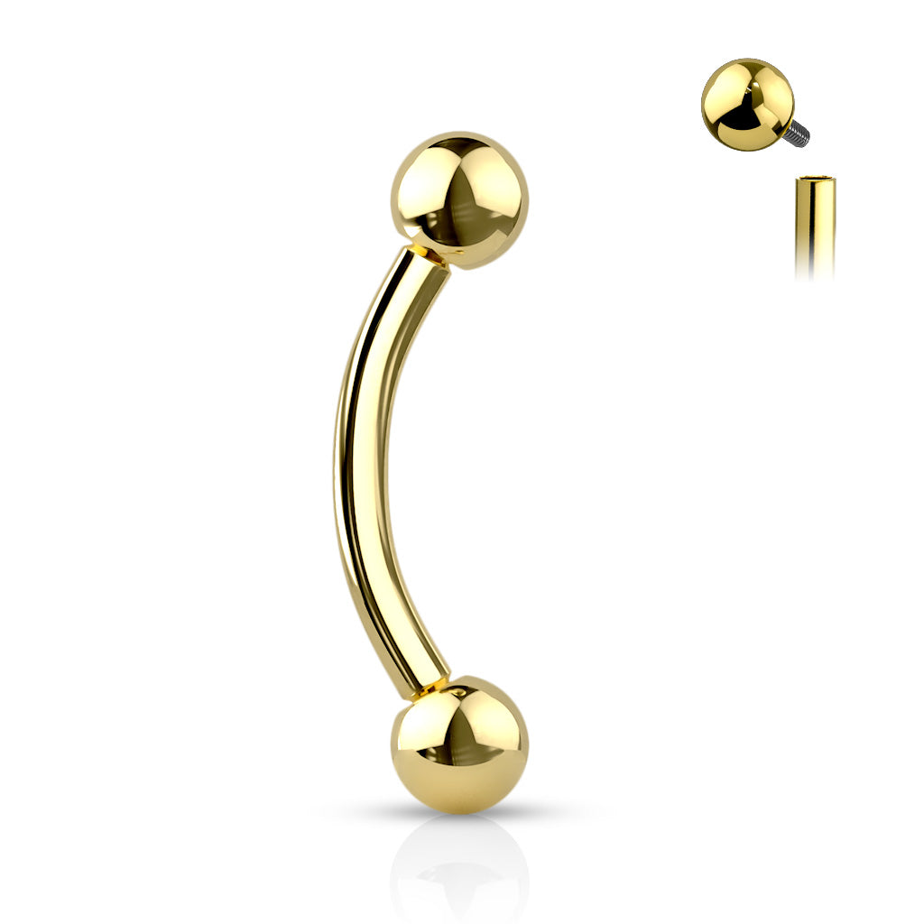 PVD Plated Curved Barbell