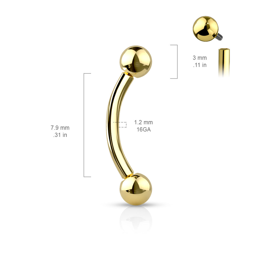 PVD Plated Curved Barbell