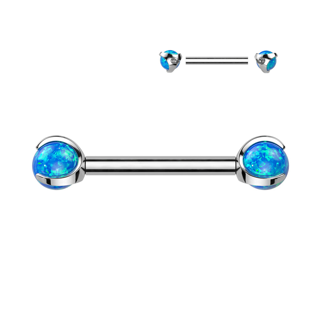 Barbell With Claw Set Opal Ball Ends