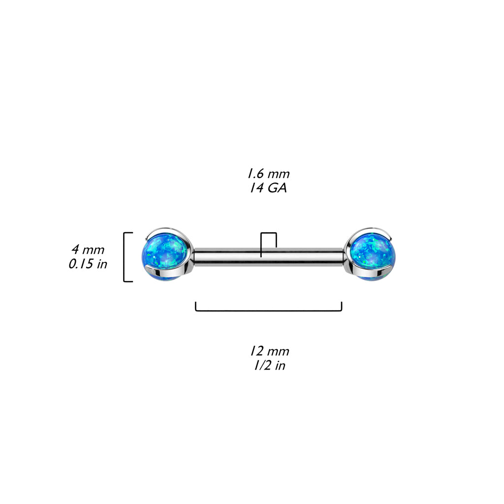 Barbell With Claw Set Opal Ball Ends