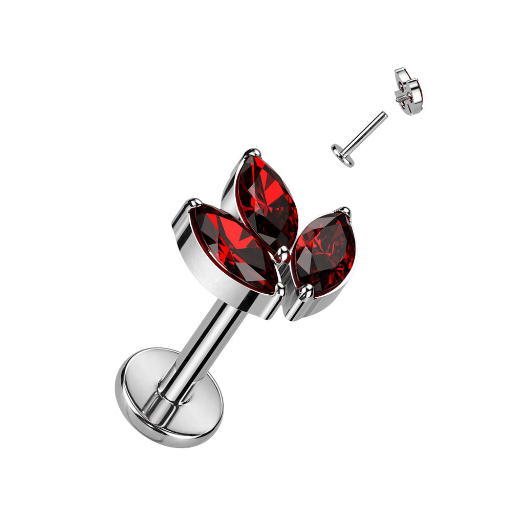 Labret 3 Marquise CZ Leaf Top