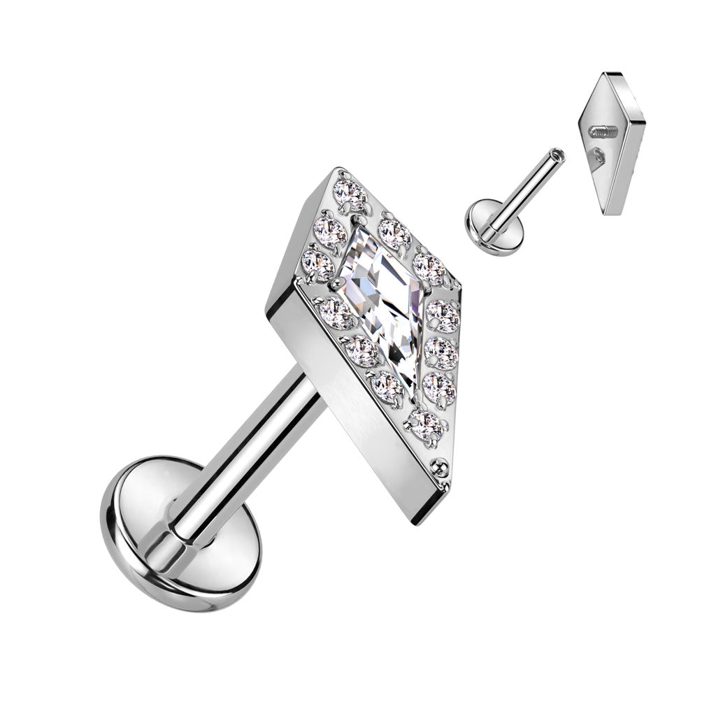 Labret CZ Pave Spear Top