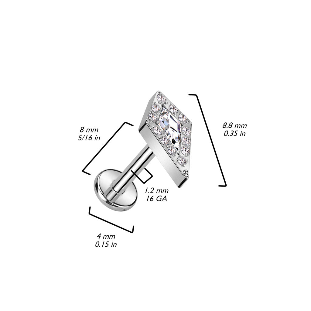 Labret CZ Pave Spear Top