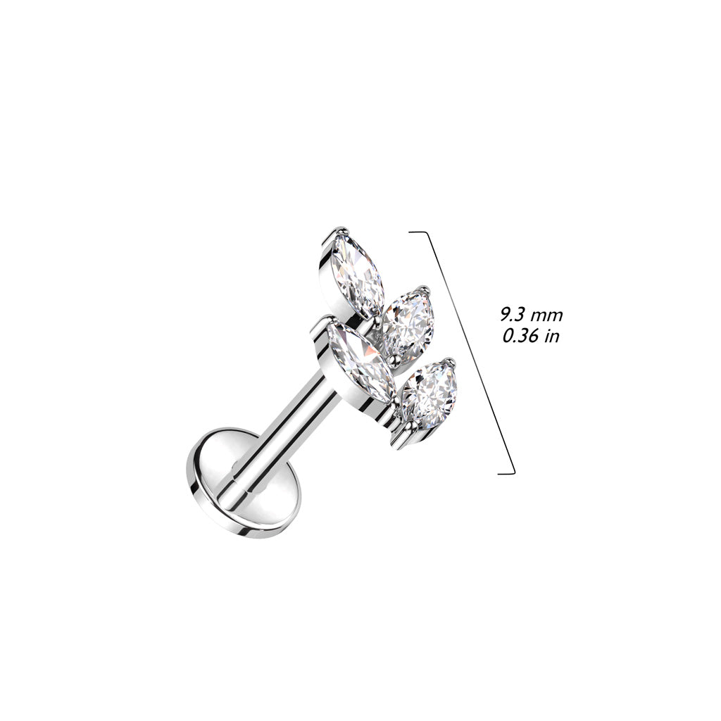Labret with Marquise CZ Leaf Top