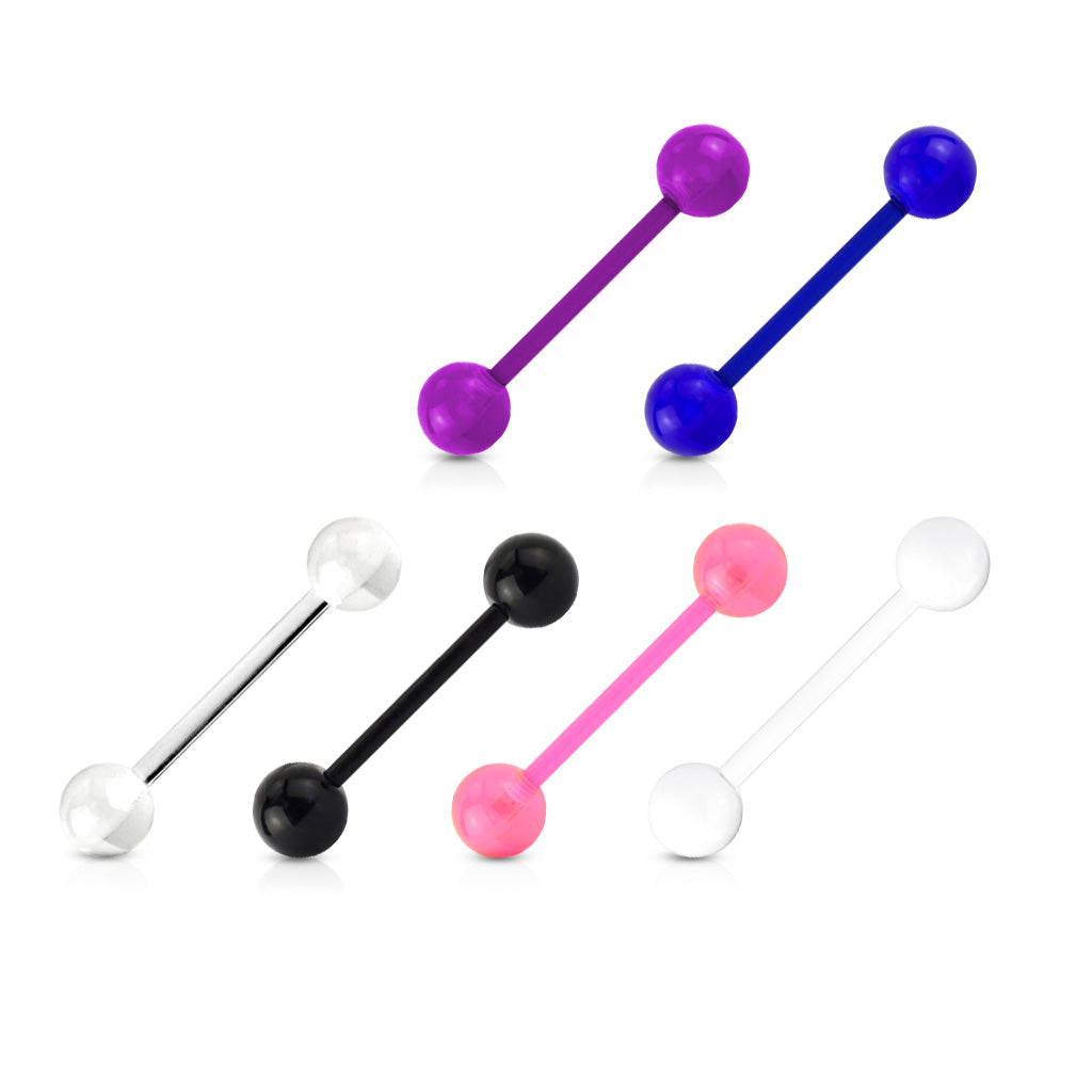 UV Light Reactive Acrylic Balls Bioflex Barbell