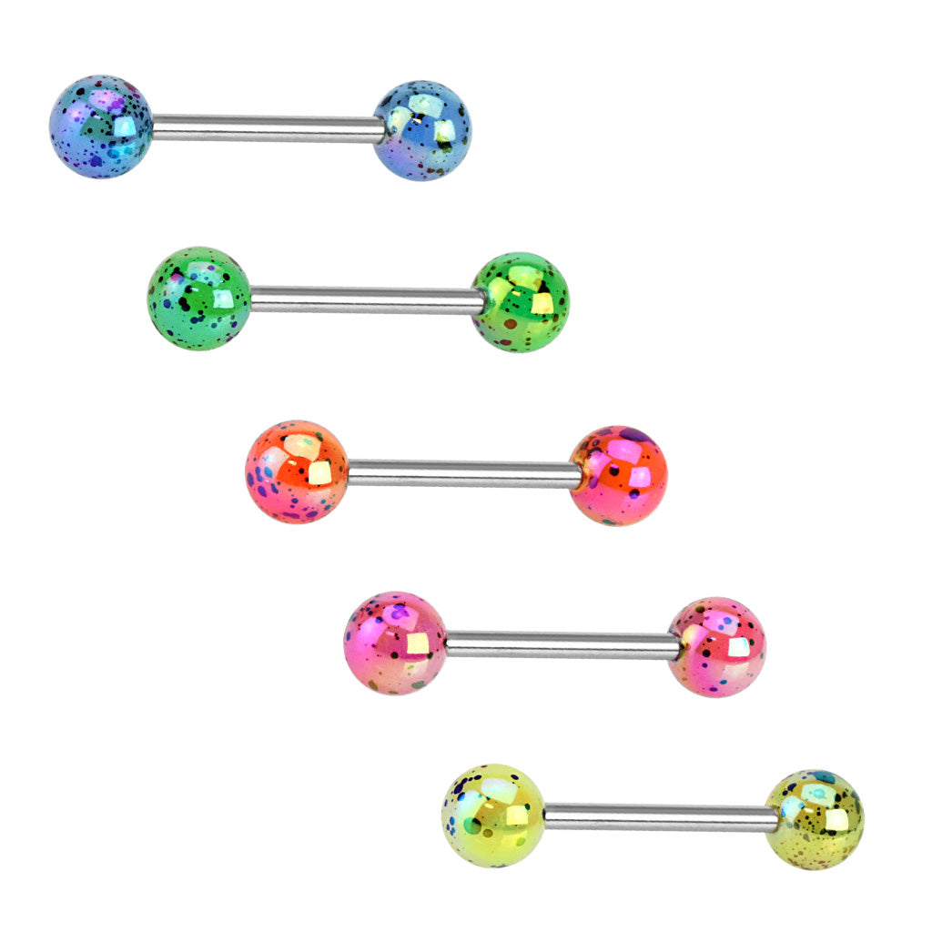 Metalic Splatter Coated Acrylic Balls Barbells