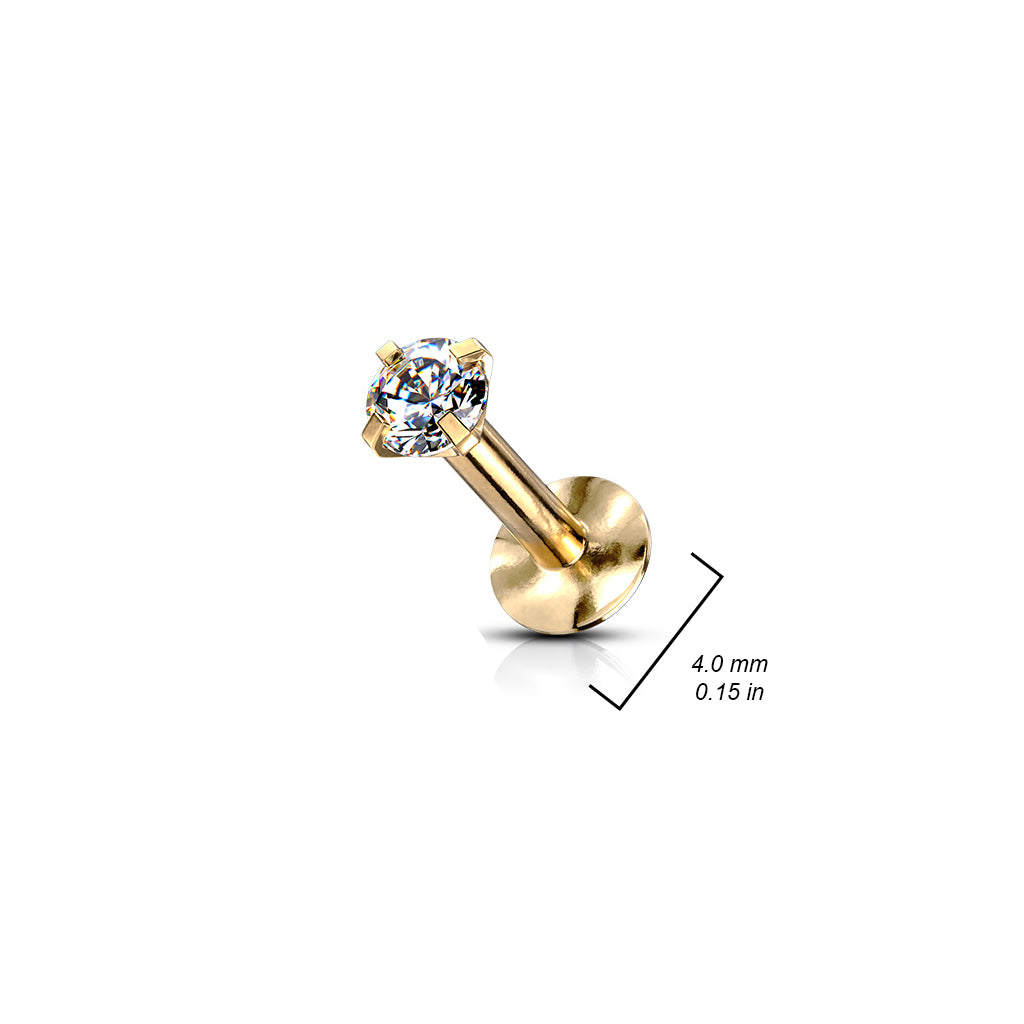 Round Prong Top Gem Labret