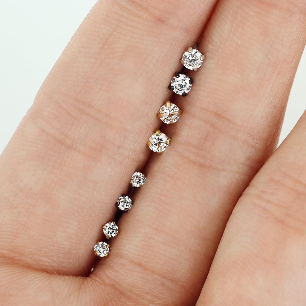 Round Prong Top Gem Labret