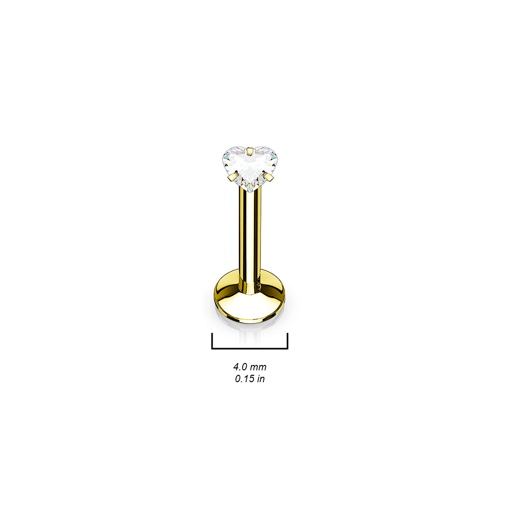 Heart Prong Top Gem Labret