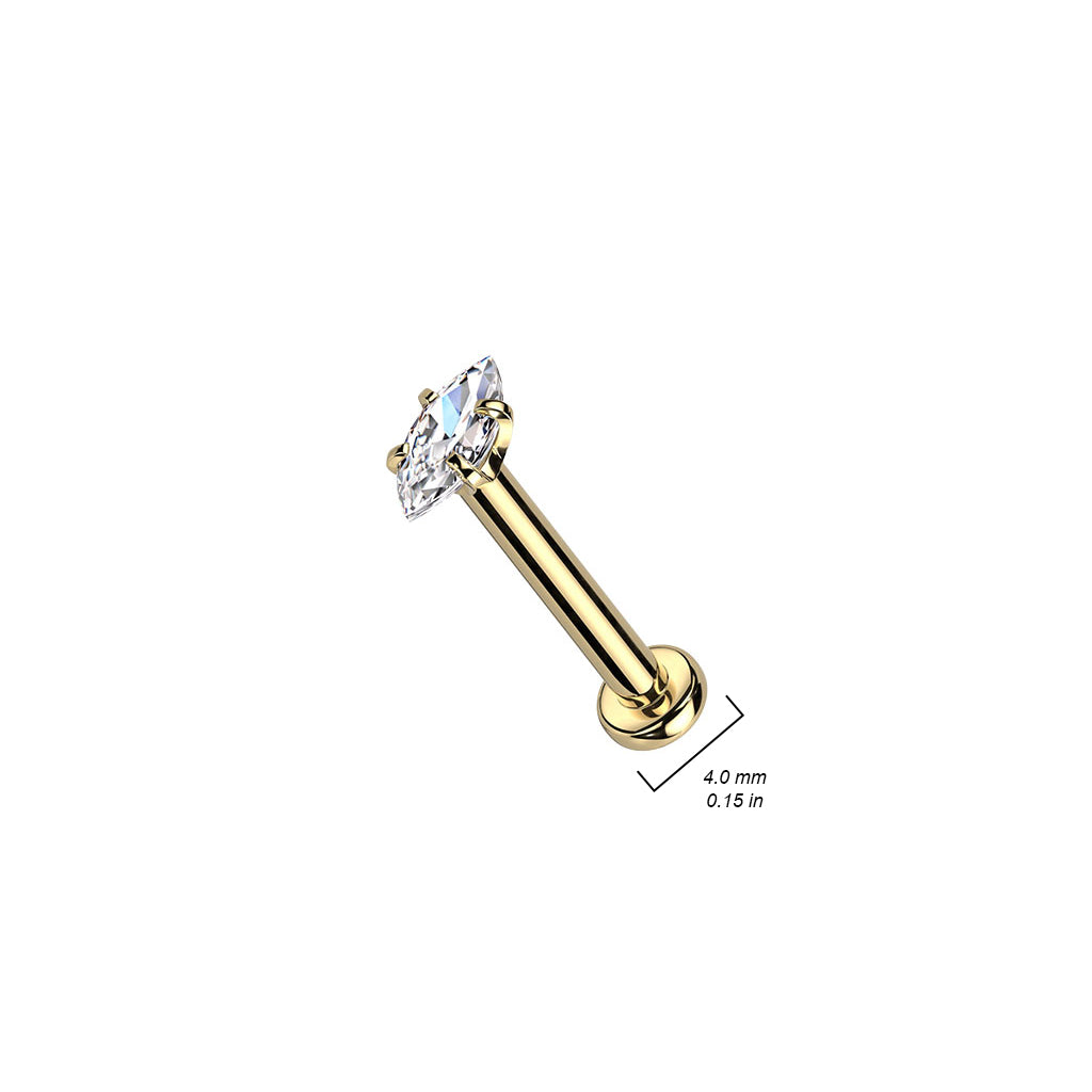 Marquise CZ Prong Set Labret