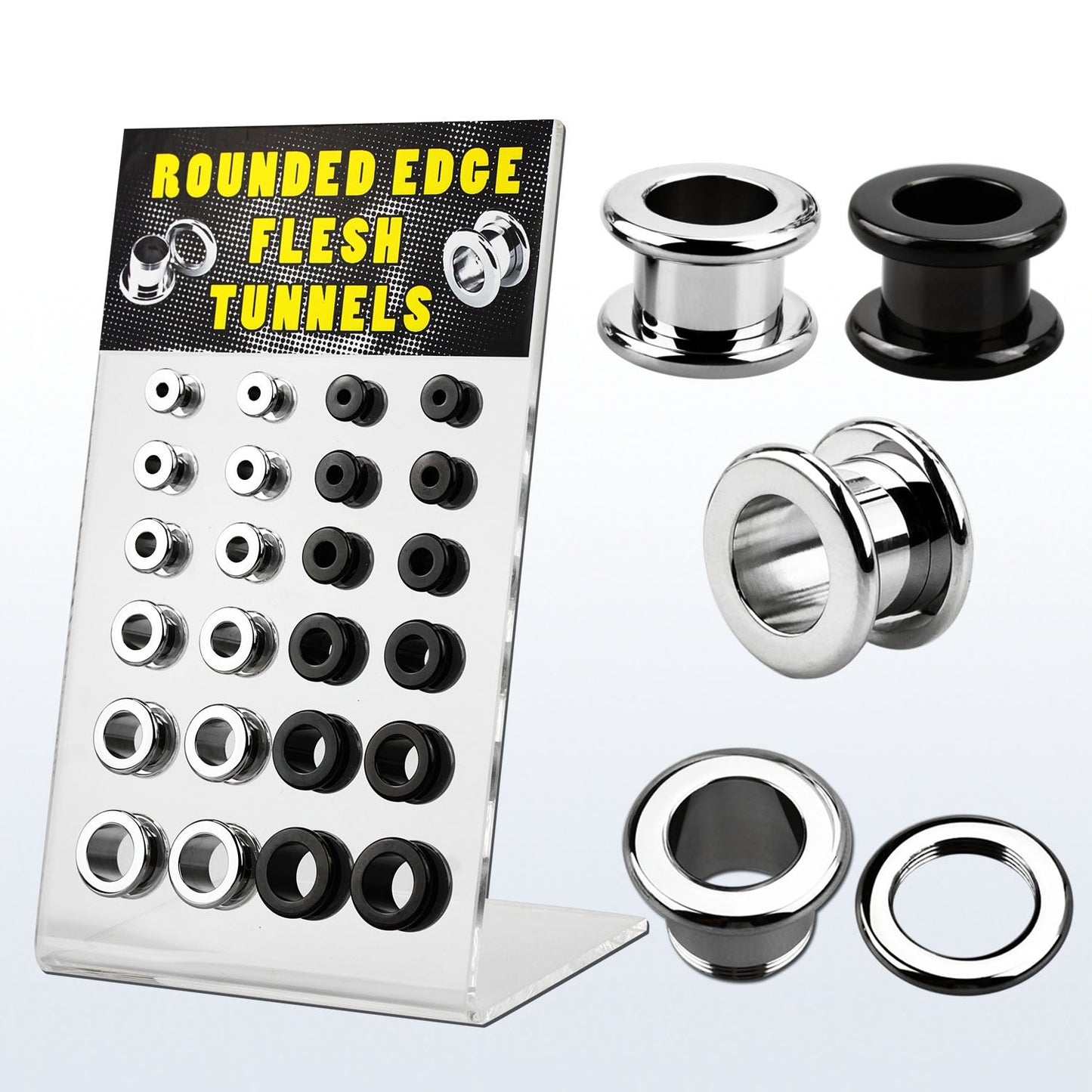 Flesh tunnel plug with rounded edges