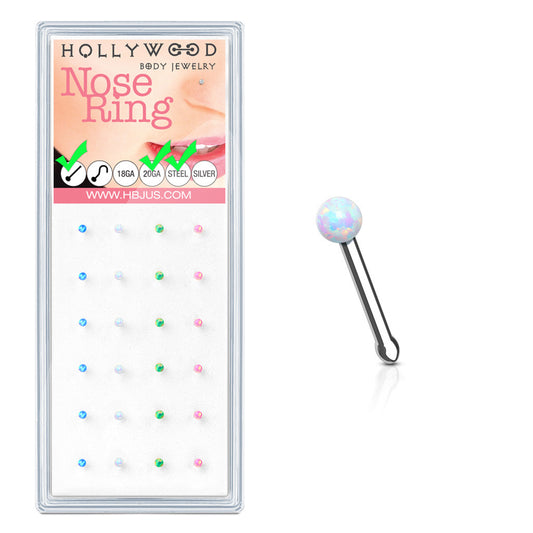 Assorted Mini Opal Sphere Nose Stud