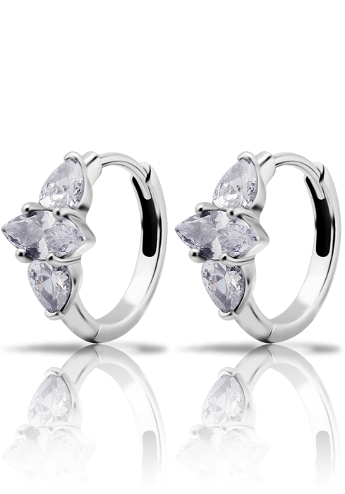 Marquise Cubic Zirconia Pair Hoop Set