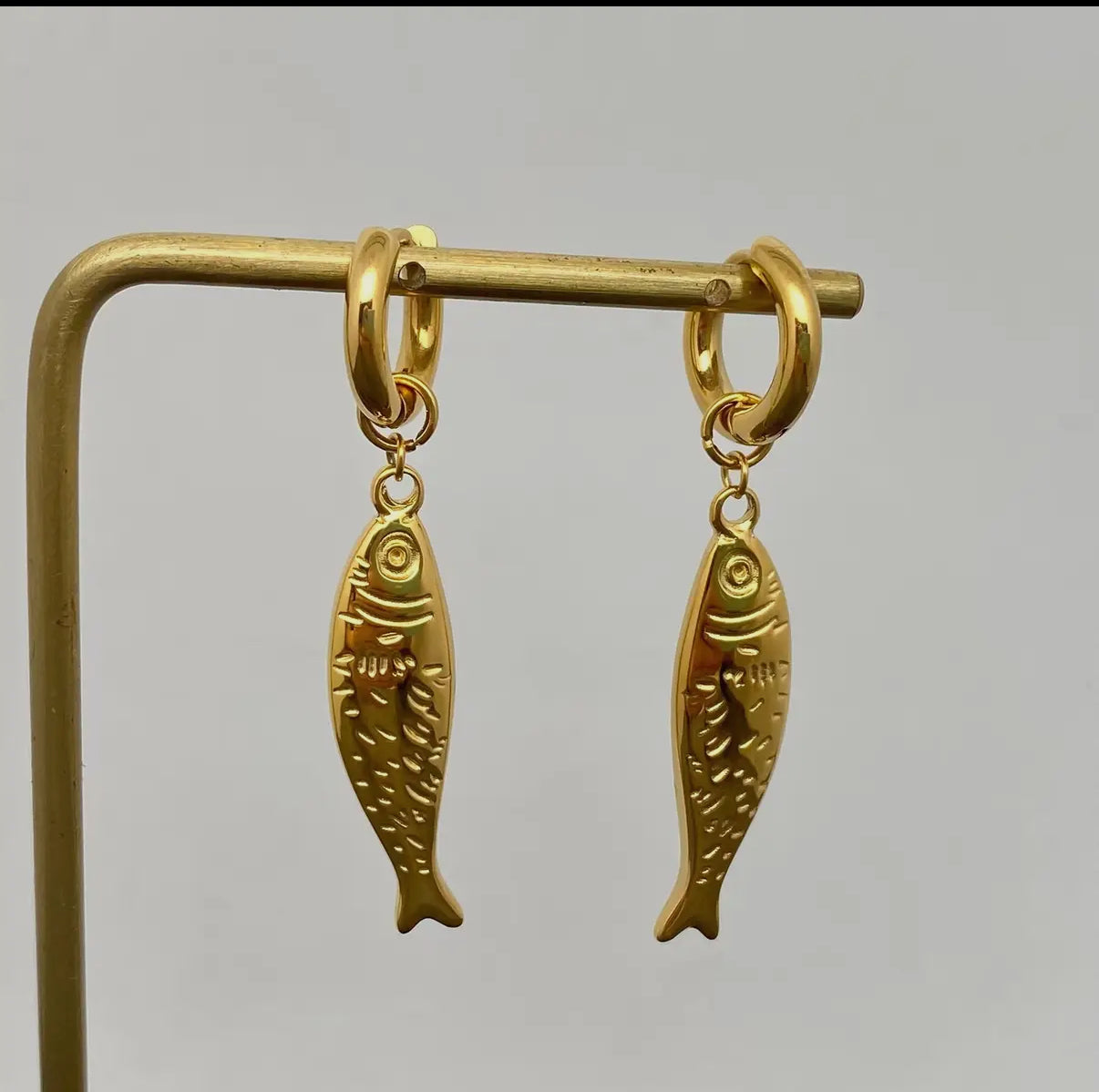 Sun Kissed Sardine Charm Earrings