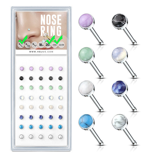 Assorted Semi Precious Stone Nose Stud