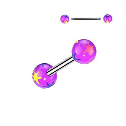 Multi Colored Starburst Acrylic Ball Barbell