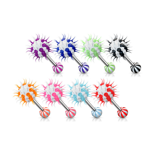 Barbell Candy Stripe Silicone Spike Koosh Balls