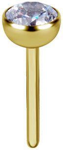 Threadless Premium Zirconia 18k Gold Micro Ball Top