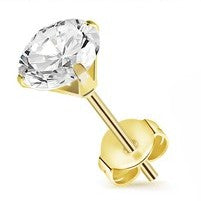 Clear Cubic Zirconia stone Ear studs