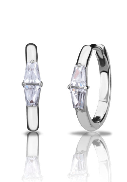 Premium Zirconia Hinged Hoop Set