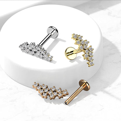 Cluster of Prong Set CZ Top Flat Back Stud