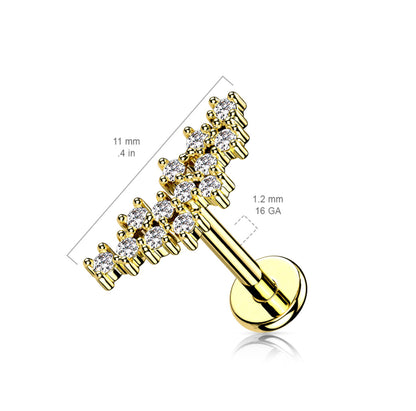 Cluster of Prong Set CZ Top Flat Back Stud