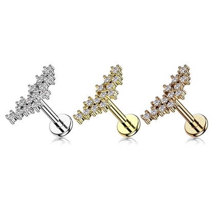 Cluster of Prong Set CZ Top Flat Back Stud