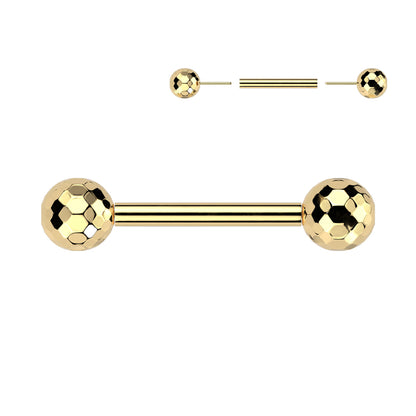 Threadless Multi-Faceted Balls Barbell