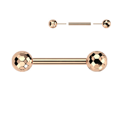 Threadless Multi-Faceted Balls Barbell