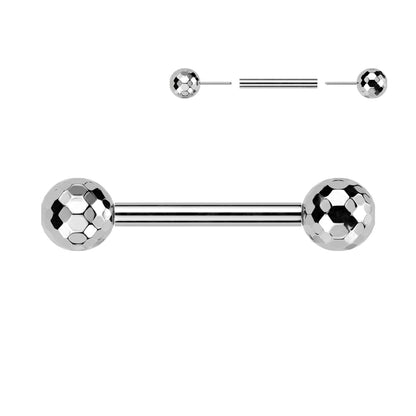 Threadless Multi-Faceted Balls Barbell