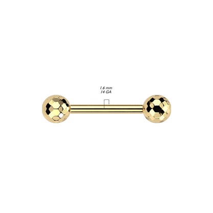 Threadless Multi-Faceted Balls Barbell