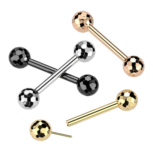 Threadless Multi-Faceted Balls Barbell