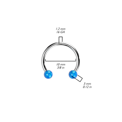 Threadless Horseshoe With Opal Ball Ends
