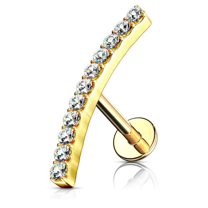 Labret Lined CZ Curve Top