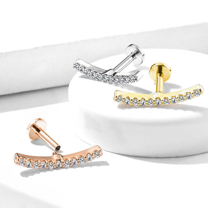 Labret Lined CZ Curve Top