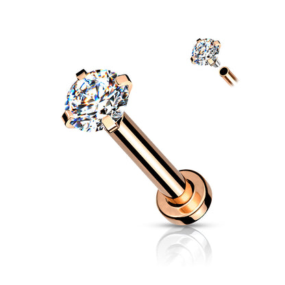 18g CZ Prong Set Top