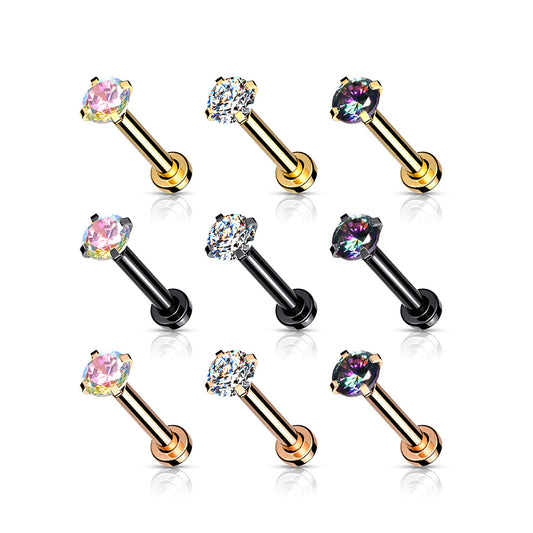 18g CZ Prong Set Top