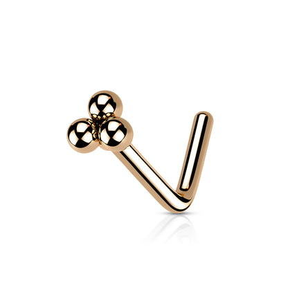 Triangular Ball Cluster Top Nose Stud