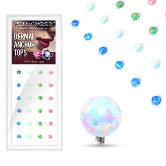 Opal Ball Dermal Anchor Top Assorted