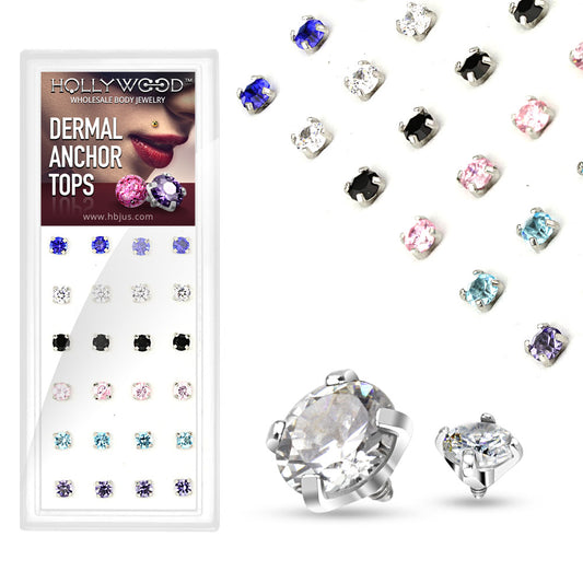 Round Prong Gem Dermal Top