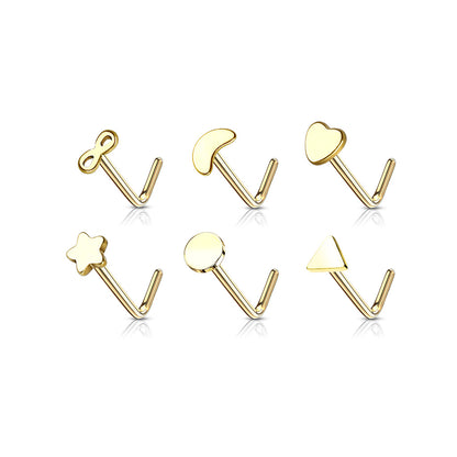 Assorted Shaped Tops Nostril Stud