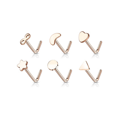 Assorted Shaped Tops Nostril Stud