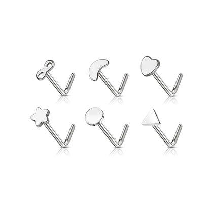 Assorted Shaped Tops Nostril Stud